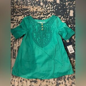 Green Embroidered Tunic Dress size 12m